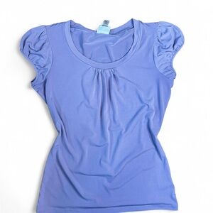 Worthington Women’s Lavender Scoop Neck Puff Sleeve Top Y2K Coquette Style
